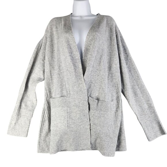 Love Ellie Sweaters - Love Ellie XXL Womens Open Front Cardigan Sweater With Pockets In Light Gray Acr